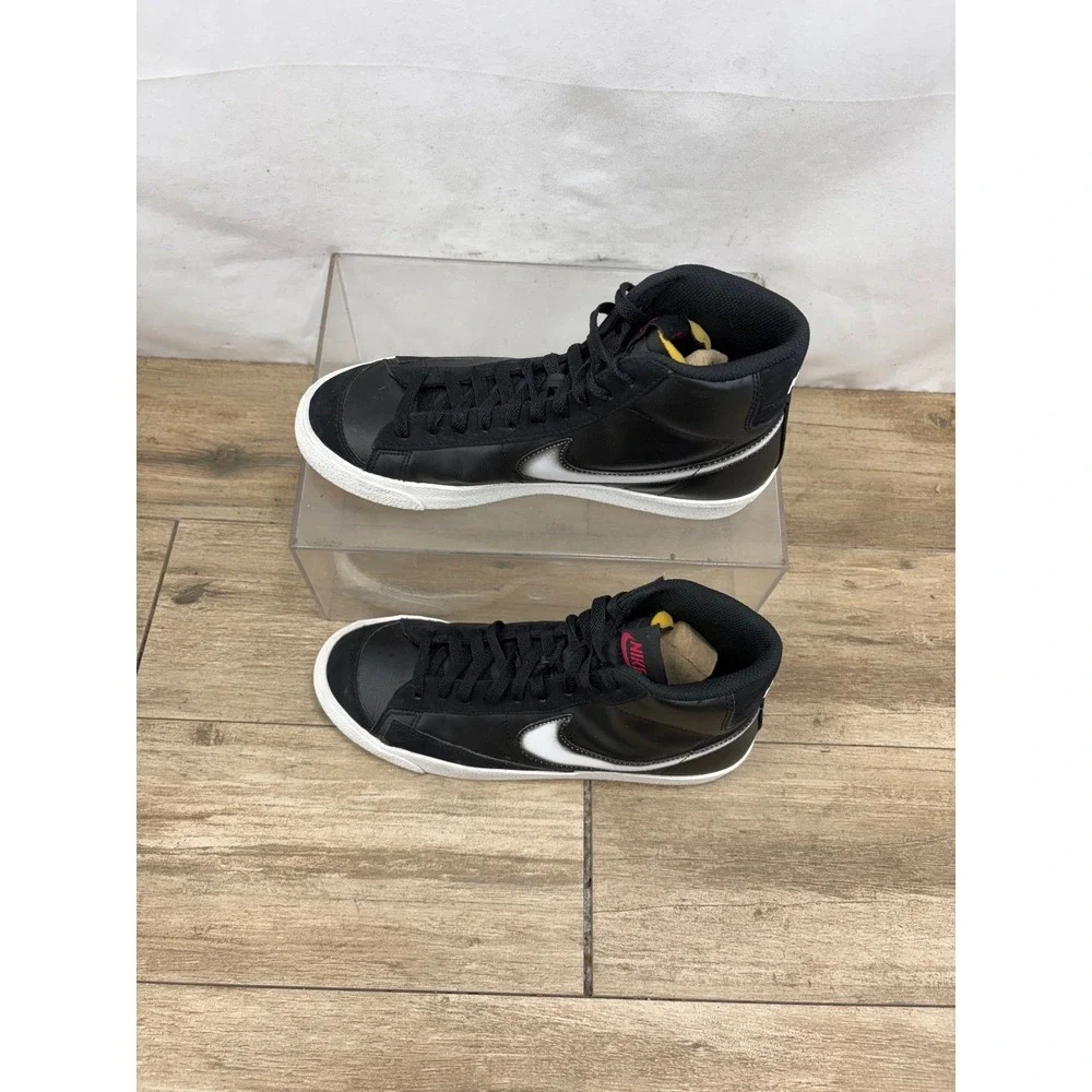 Nike Blazer Mid 77 Black White‎ Leather High Top Sneakers Shoes Men's Size 8